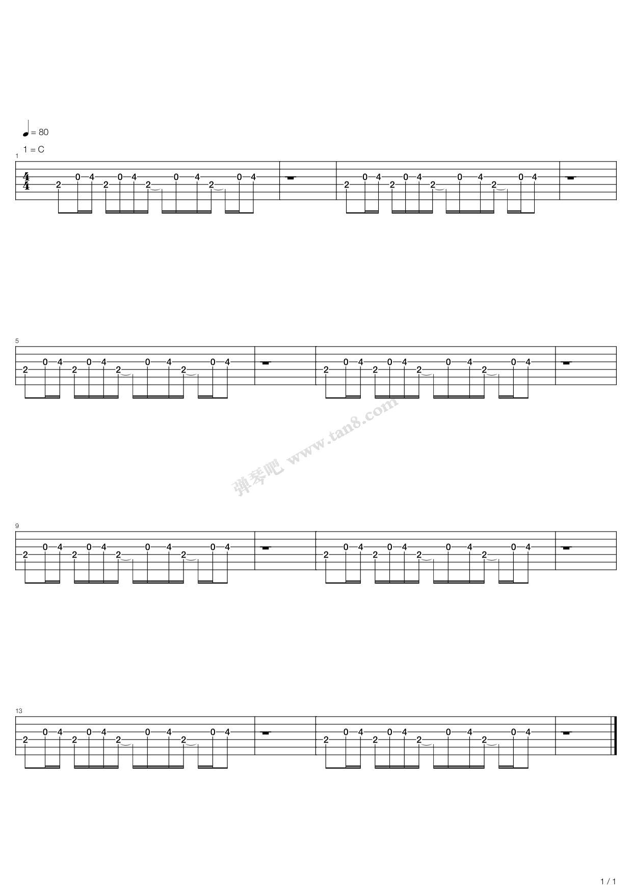 《7 Days》吉他谱-C大调音乐网