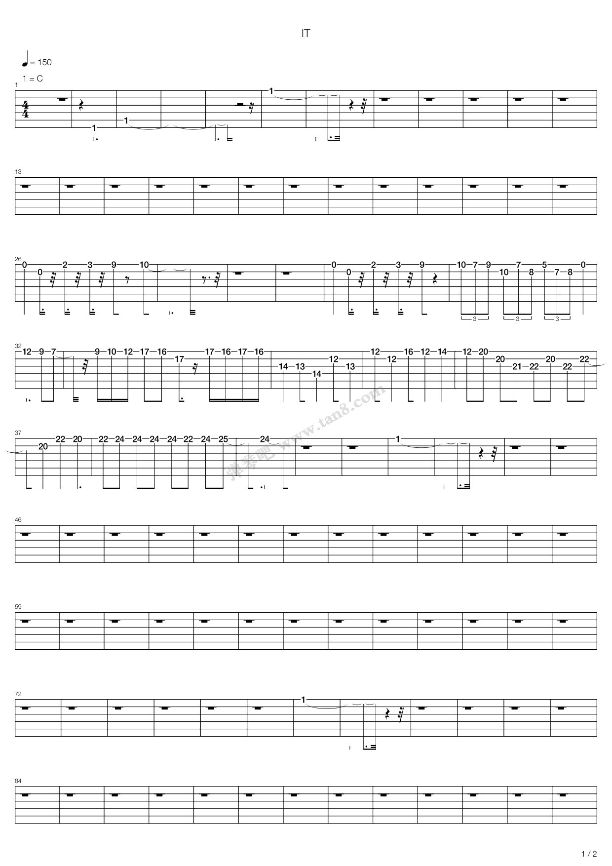 《It》吉他谱-C大调音乐网