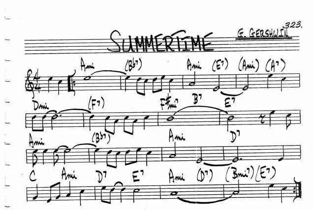 《SummerTime》Ukulele指弹曲谱分享（George Gershwin）-C大调音乐网