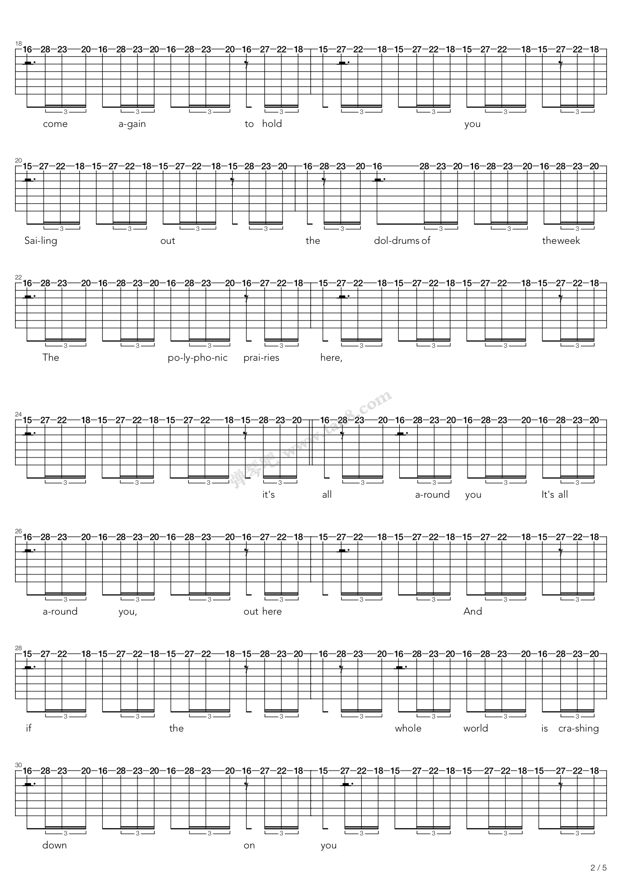《Empire Ants》吉他谱-C大调音乐网
