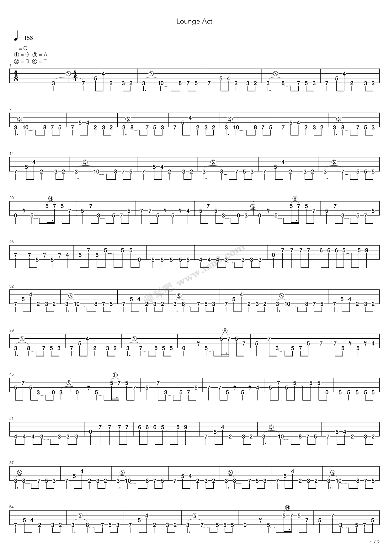 《Lounge Act》吉他谱-C大调音乐网