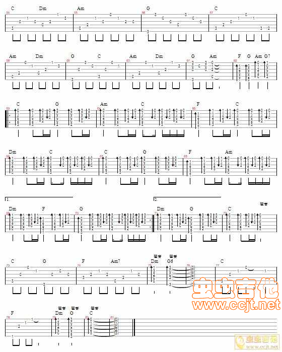 《白狐—陈瑞》吉他谱-C大调音乐网