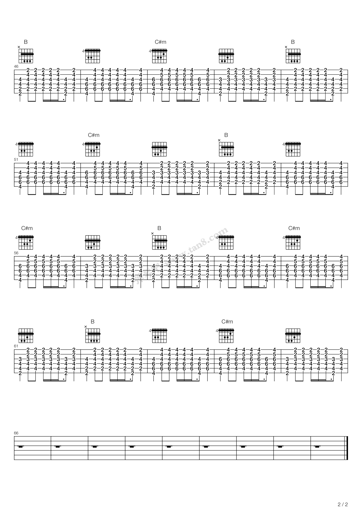 《二月十四》吉他谱-C大调音乐网