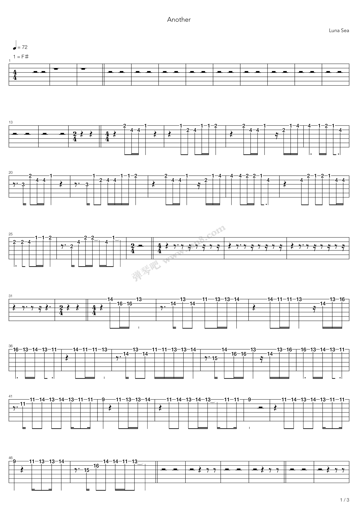 《Another》吉他谱-C大调音乐网