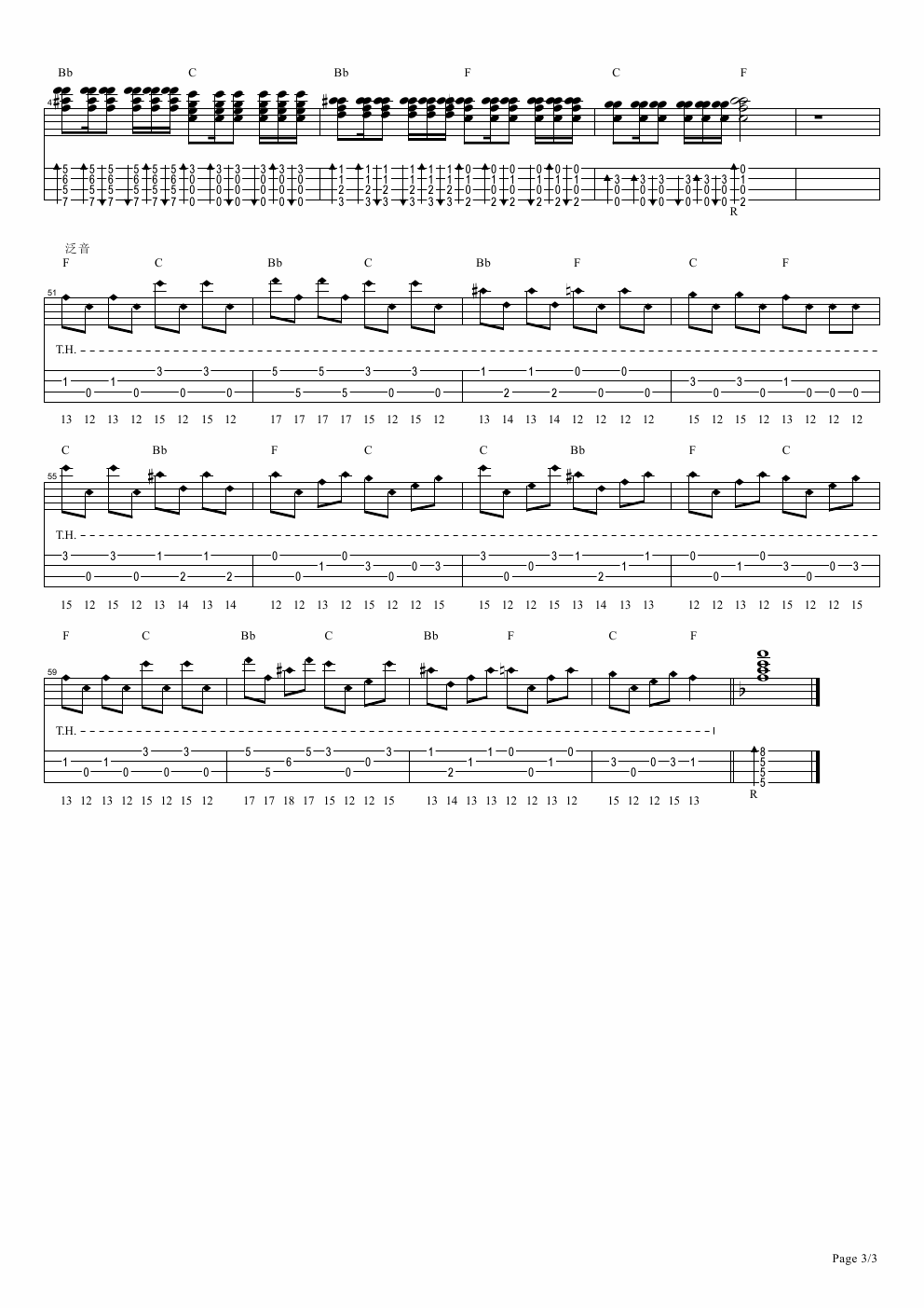 小星星练习曲 F调 ukulele 指弹谱-C大调音乐网