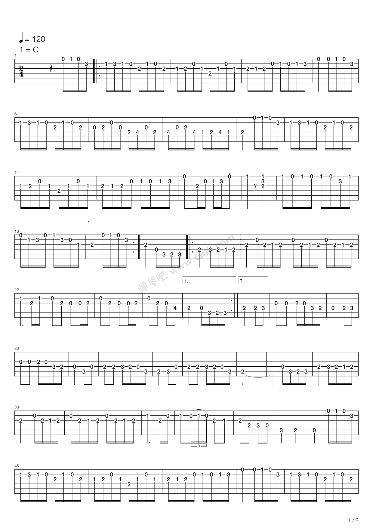 《Turkish Rondo》吉他谱-C大调音乐网