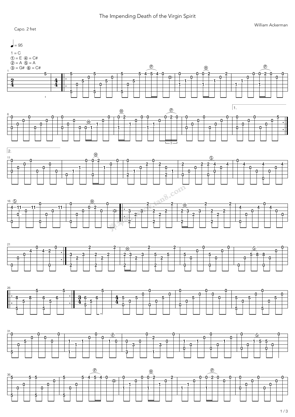 《The Impending Death Of The Virgin Spirit》吉他谱-C大调音乐网