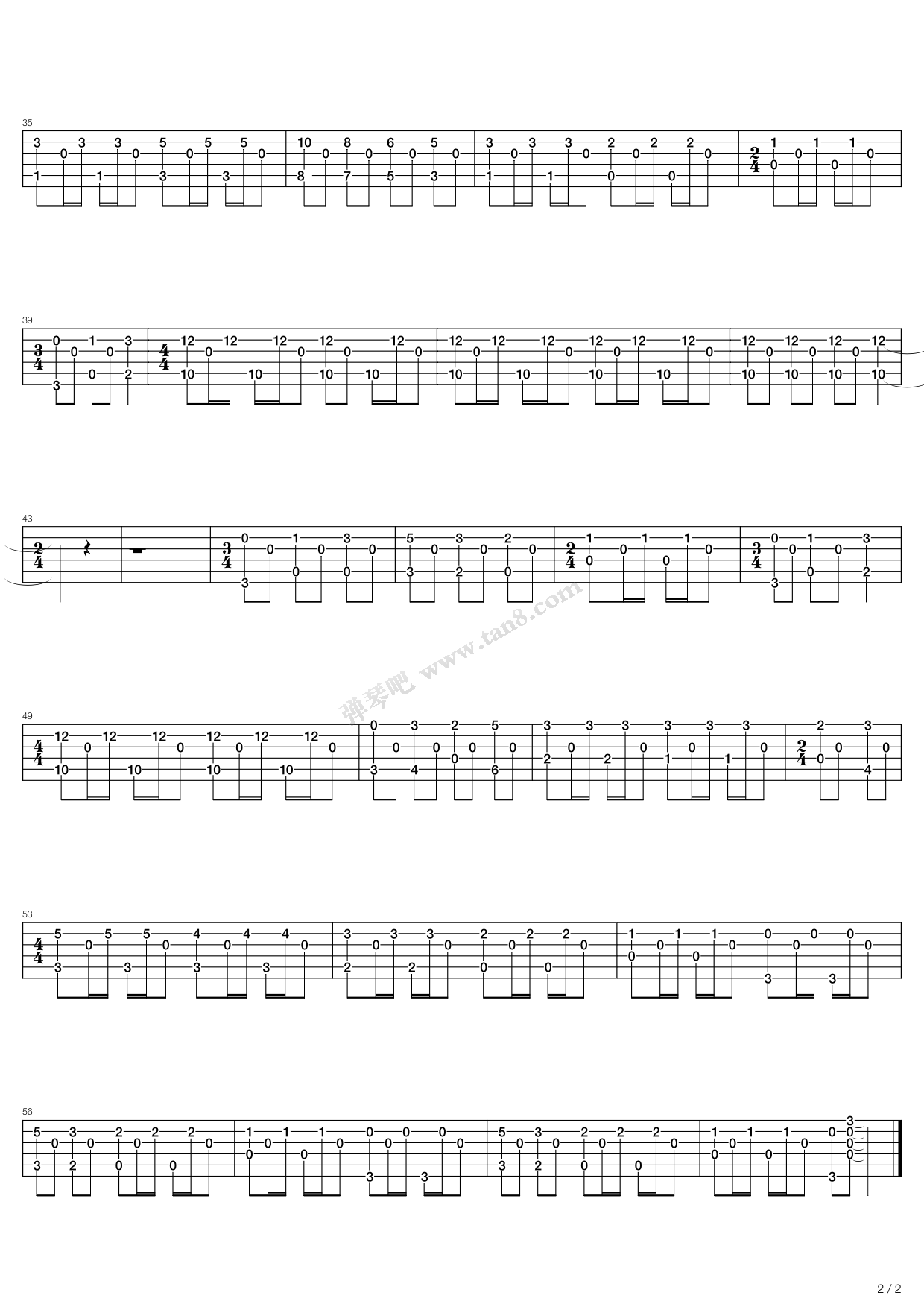 《Beatles (The) - Blackbird》吉他谱-C大调音乐网