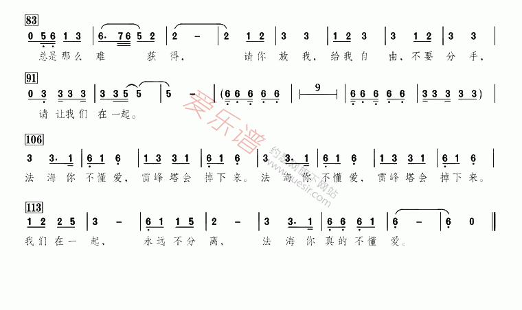 《龚琳娜《法海你不懂爱》》吉他谱-C大调音乐网