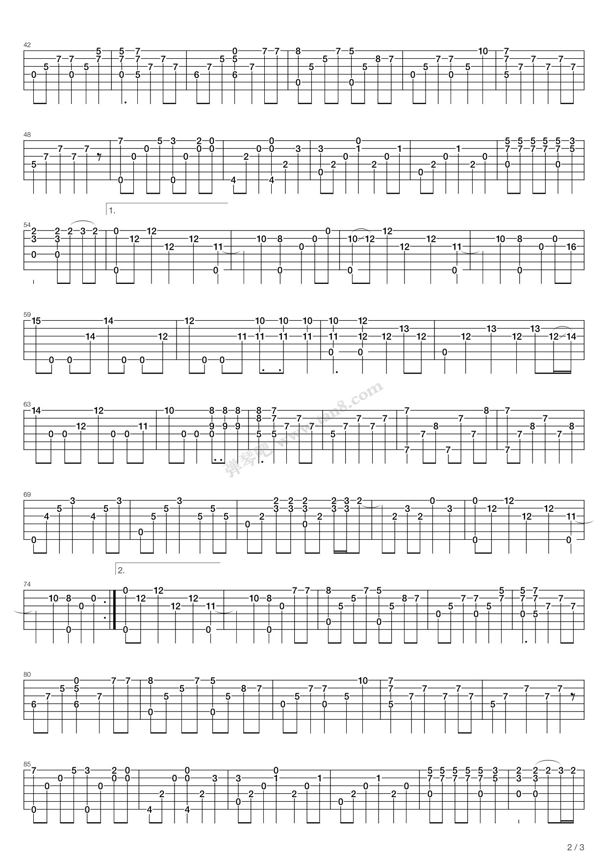 《Casablanca（卡萨布兰卡）》吉他谱-C大调音乐网