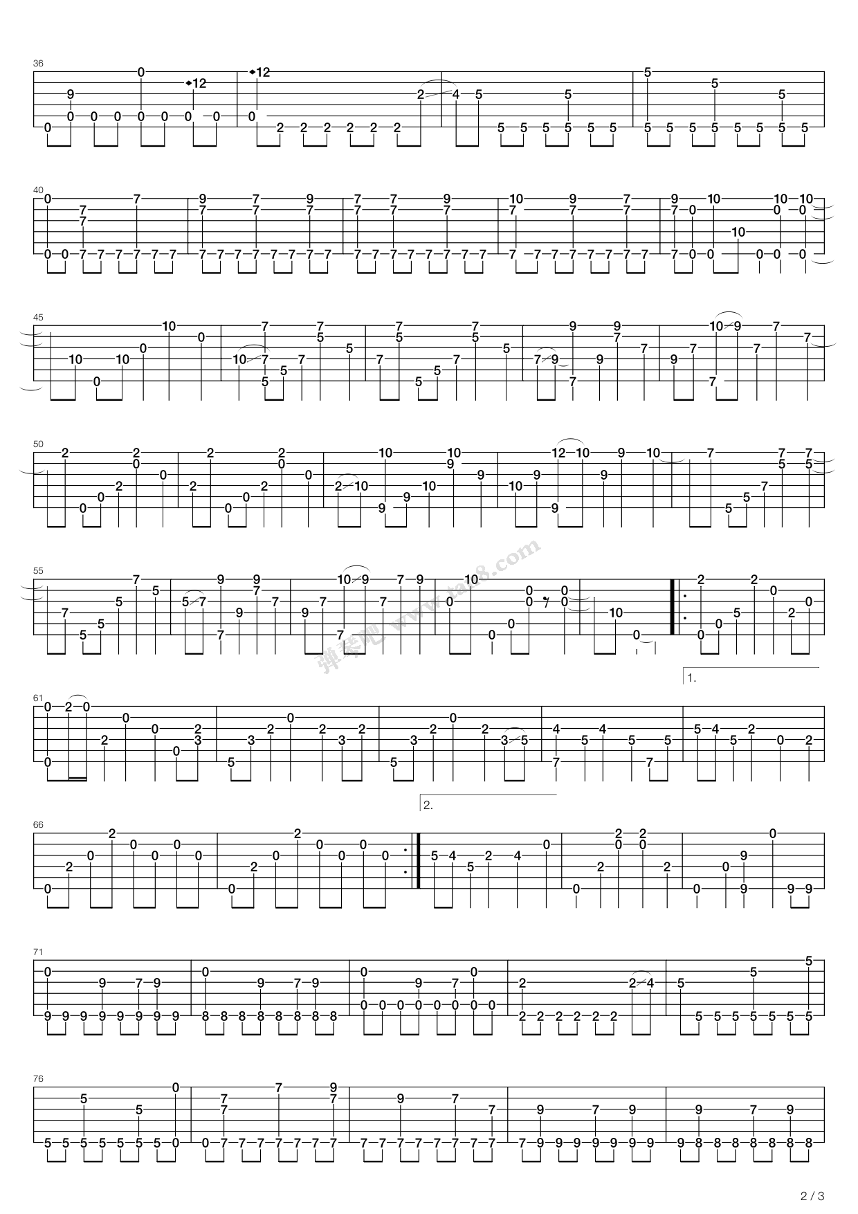 《Mosel River（指弹版，郑成河）》吉他谱-C大调音乐网