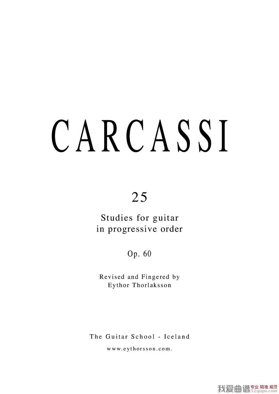 《卡尔卡席25首练习曲之6——10》吉他谱-C大调音乐网