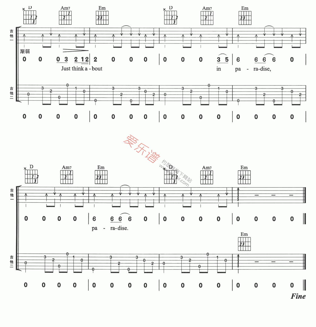 《Phil Collins(菲尔·科林斯)《Another Day in Paradise》》吉他谱-C大调音乐网