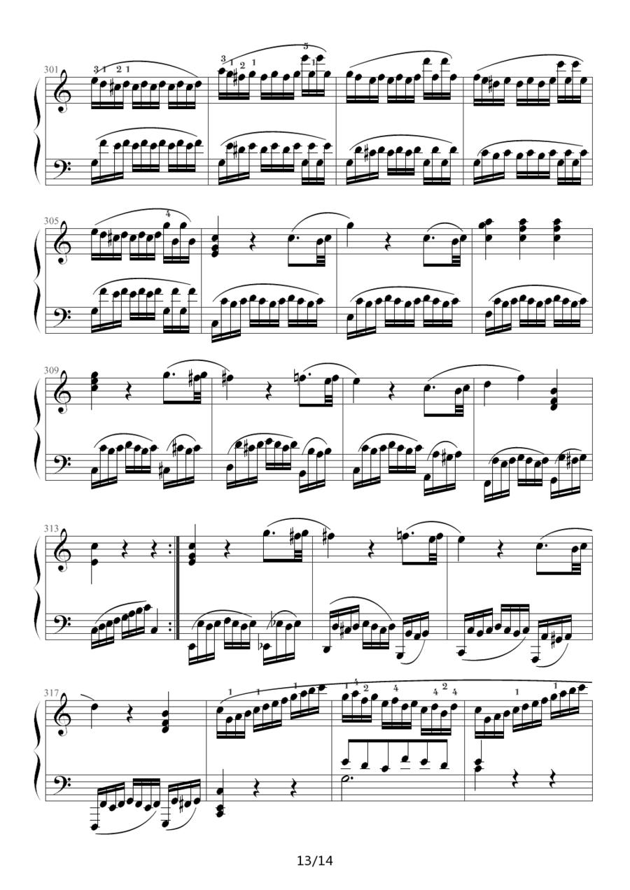《小星星变奏曲 K.265 带指法（Mozart.莫扎特）》吉他谱-C大调音乐网