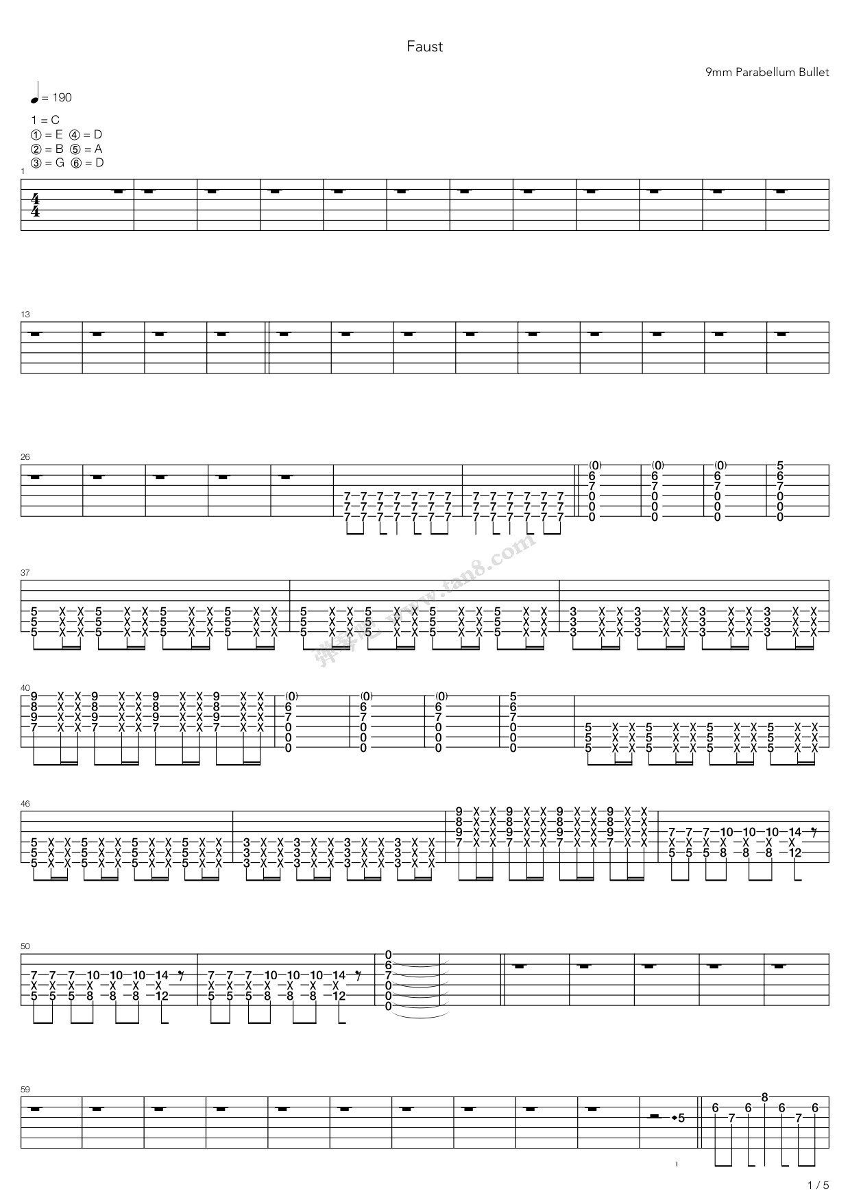 《Faust》吉他谱-C大调音乐网
