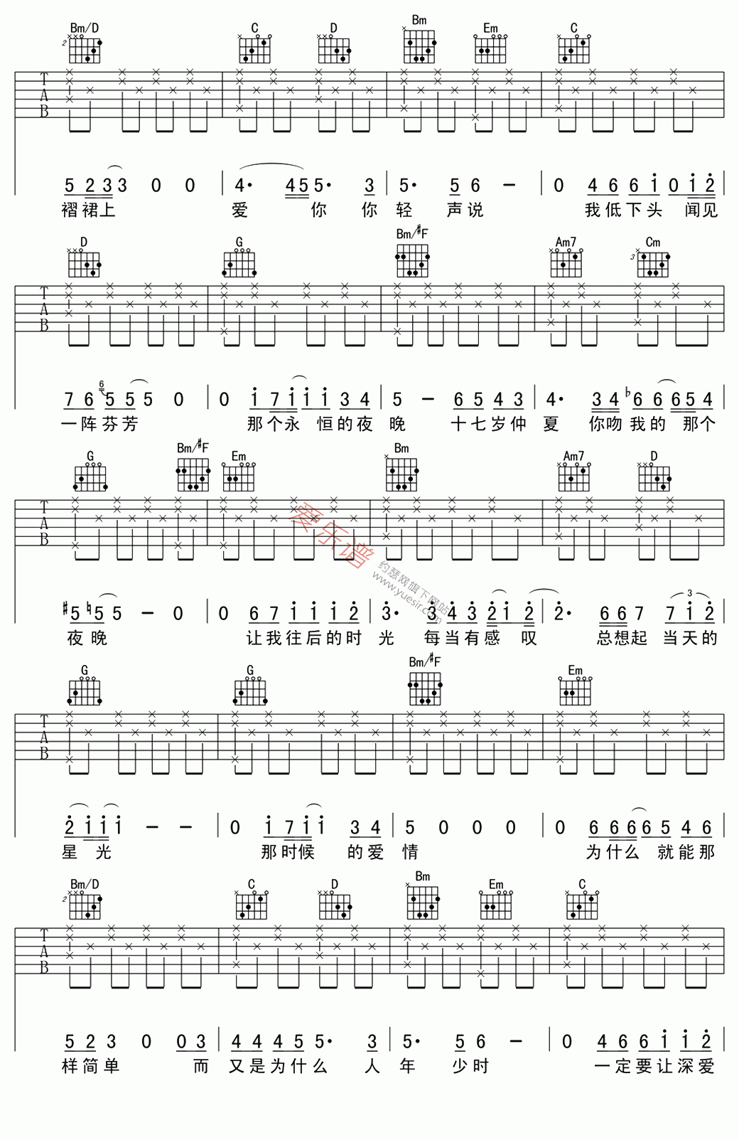 《刘若英《后来》》吉他谱-C大调音乐网