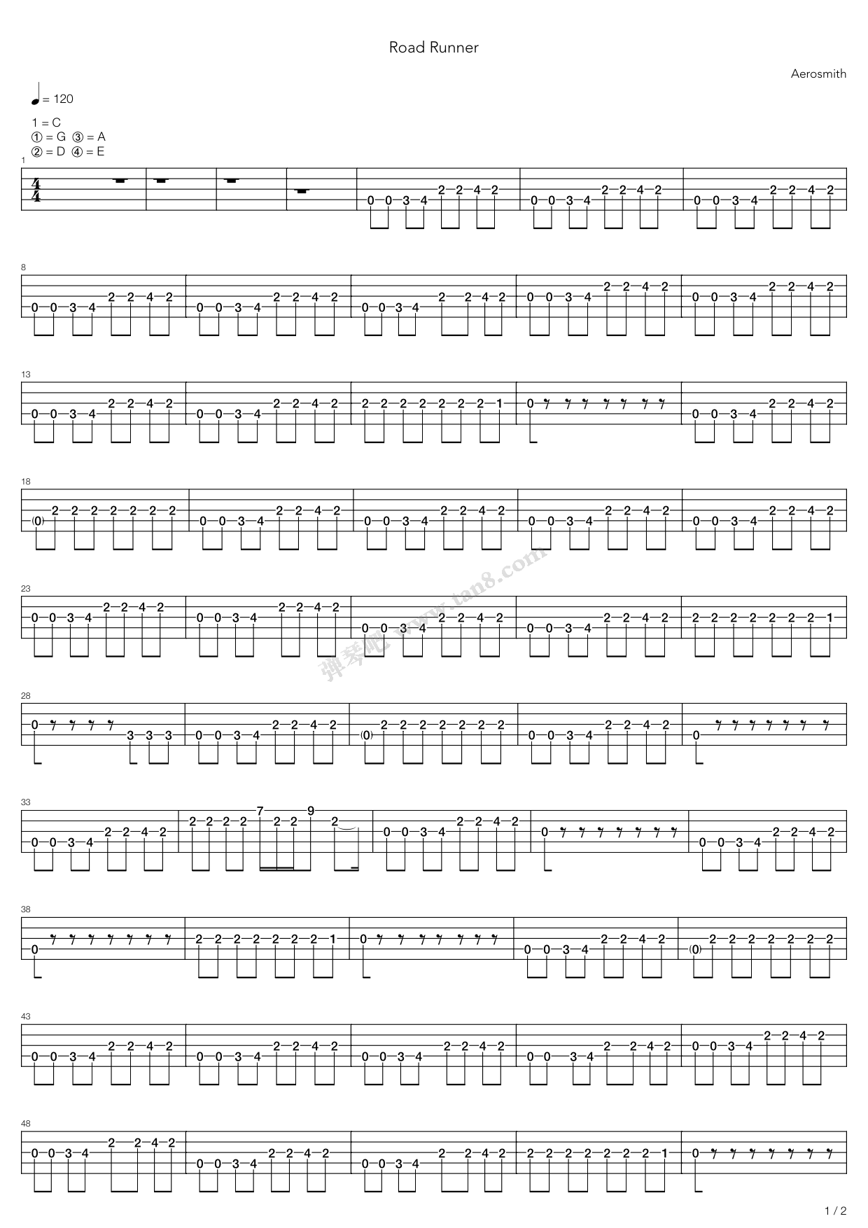 《Road Runner》吉他谱-C大调音乐网