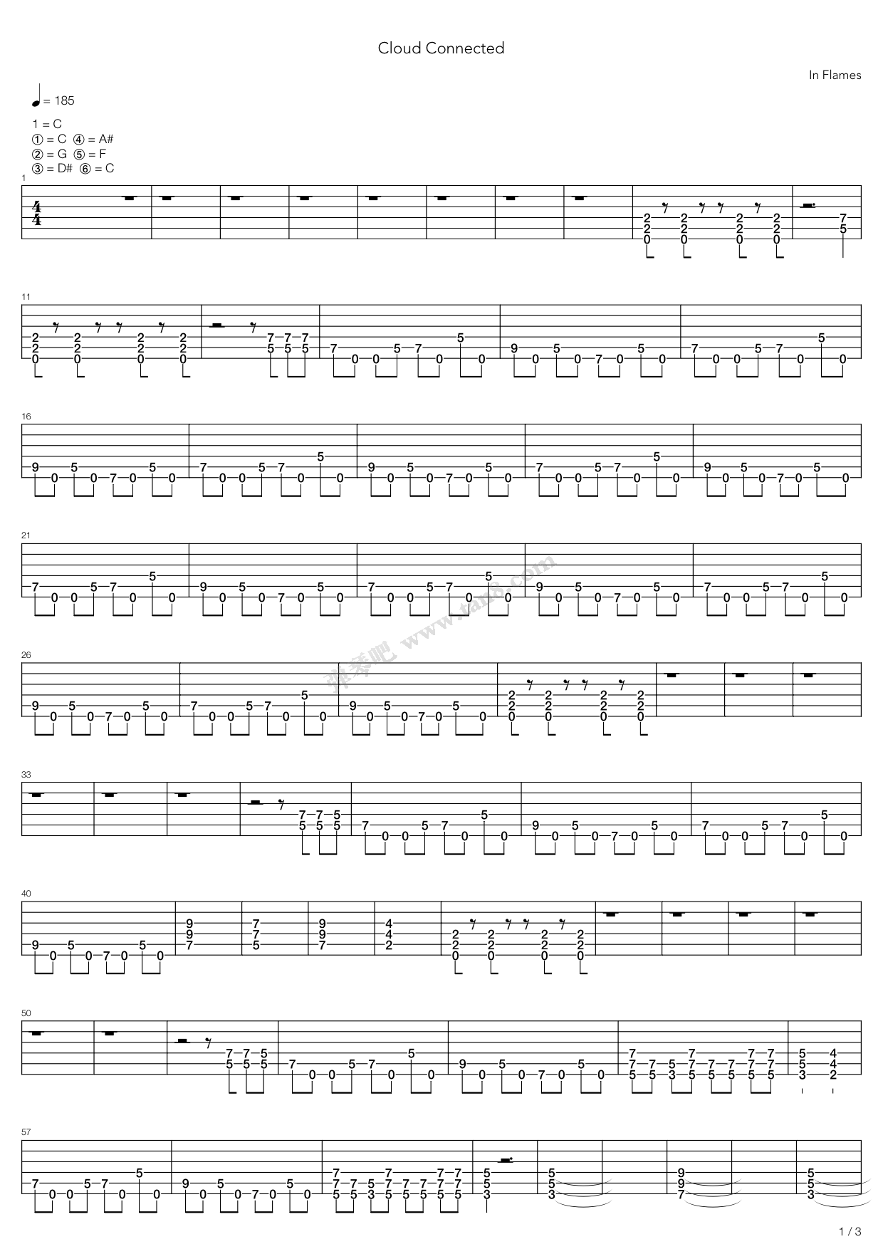 《Cloud Connected》吉他谱-C大调音乐网