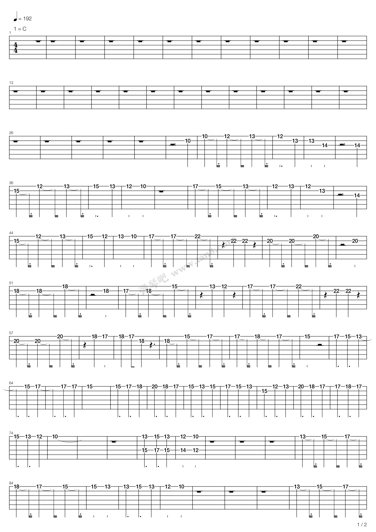 《Sos》吉他谱-C大调音乐网