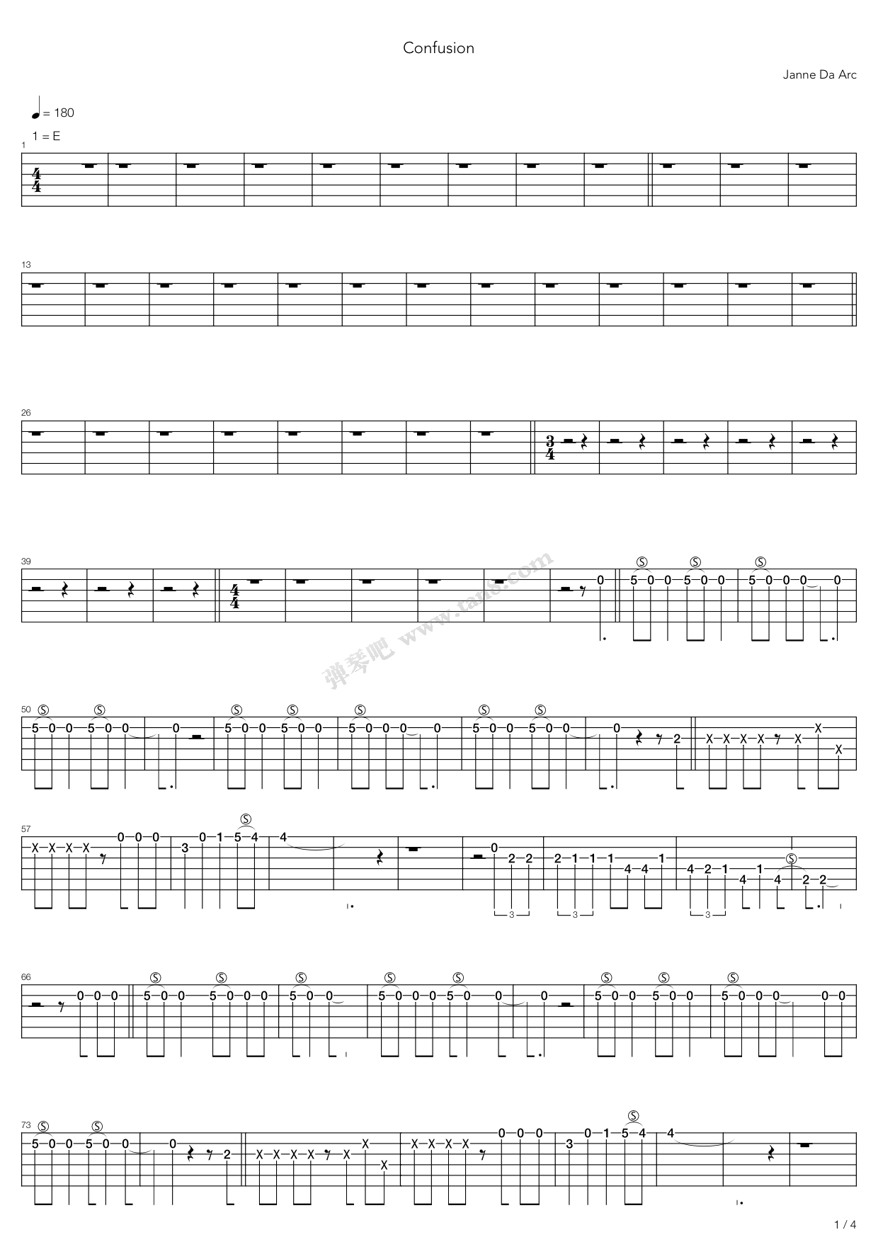 《Confusion》吉他谱-C大调音乐网