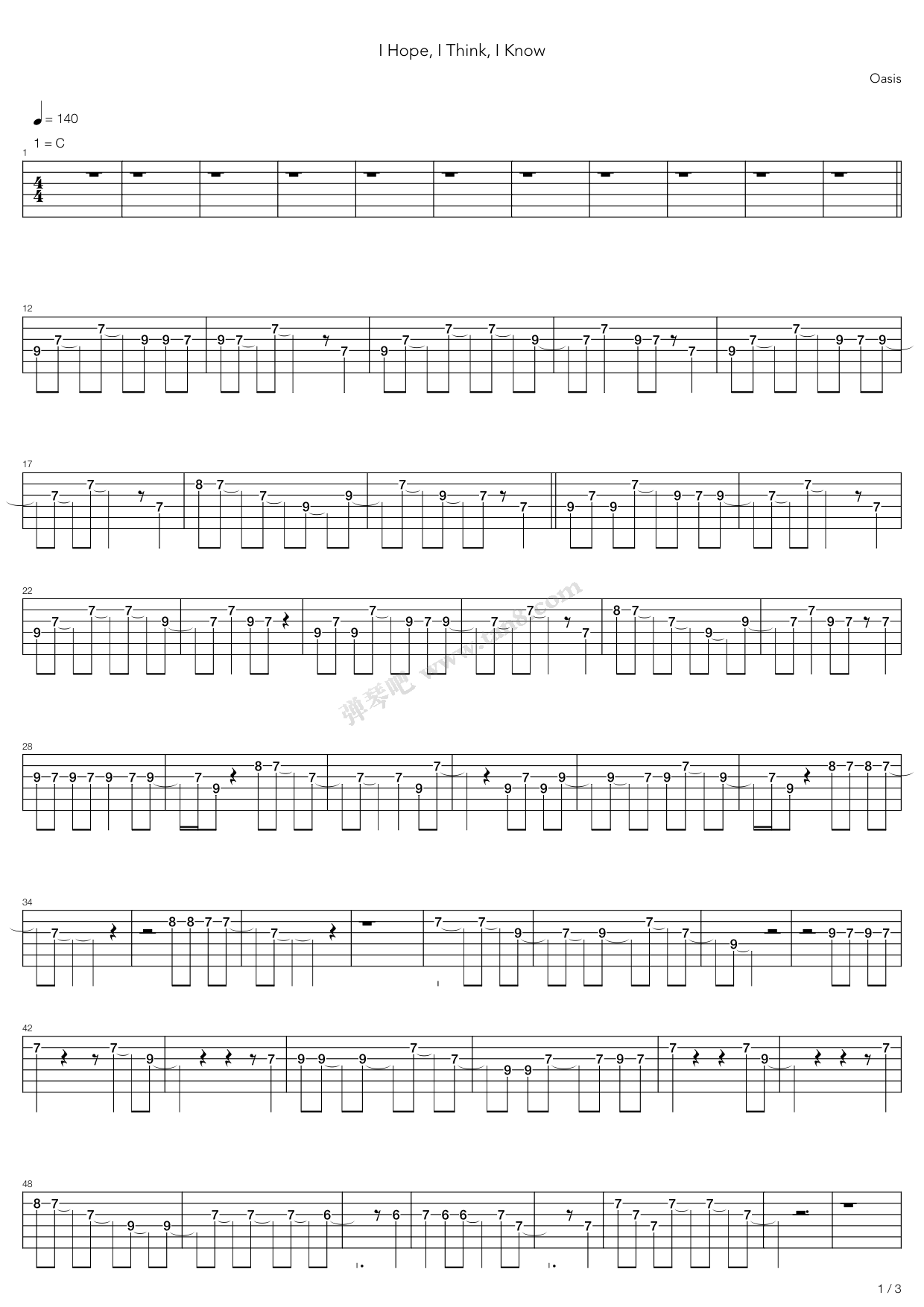 《I Hope I Think I Know》吉他谱-C大调音乐网