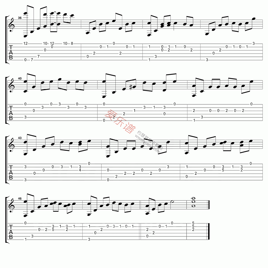 《石进《夜的钢琴曲四(怀念曾经)》》吉他谱-C大调音乐网