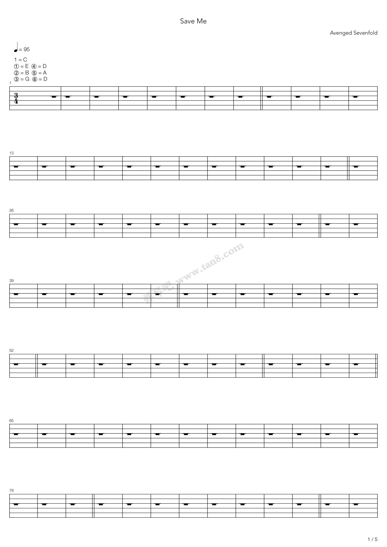 《Save Me》吉他谱-C大调音乐网