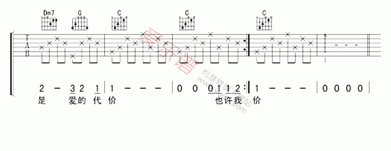 《张艾嘉《爱的代价》》吉他谱-C大调音乐网