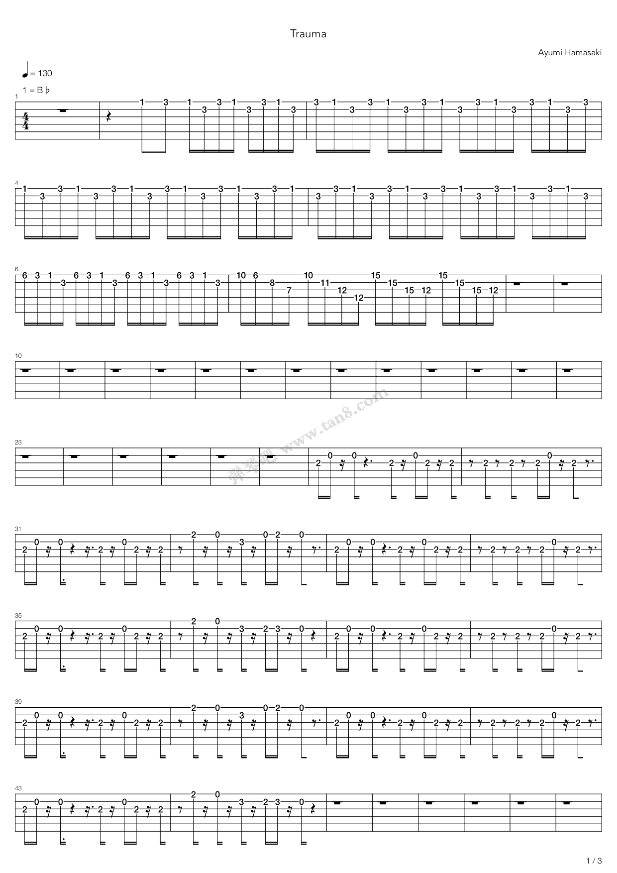 《Tauma》吉他谱-C大调音乐网
