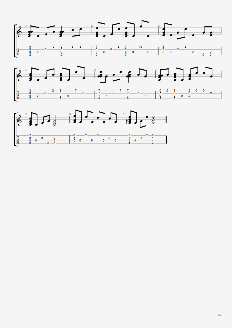 《天空之城》- ukulele指弹曲谱-C大调音乐网