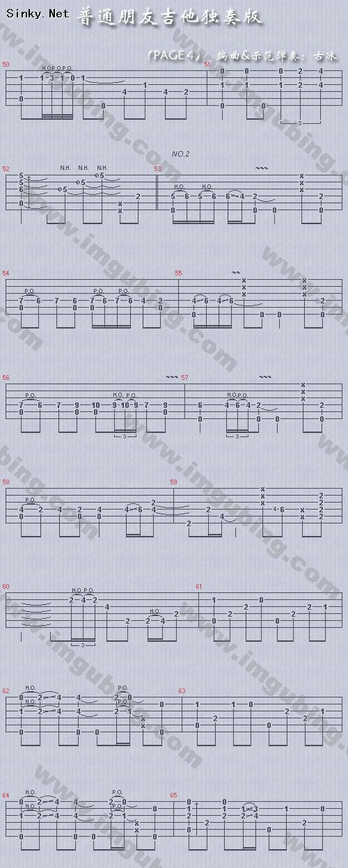 《普通朋友（吉他改编独奏曲）01吉他谱--陶喆》吉他谱-C大调音乐网