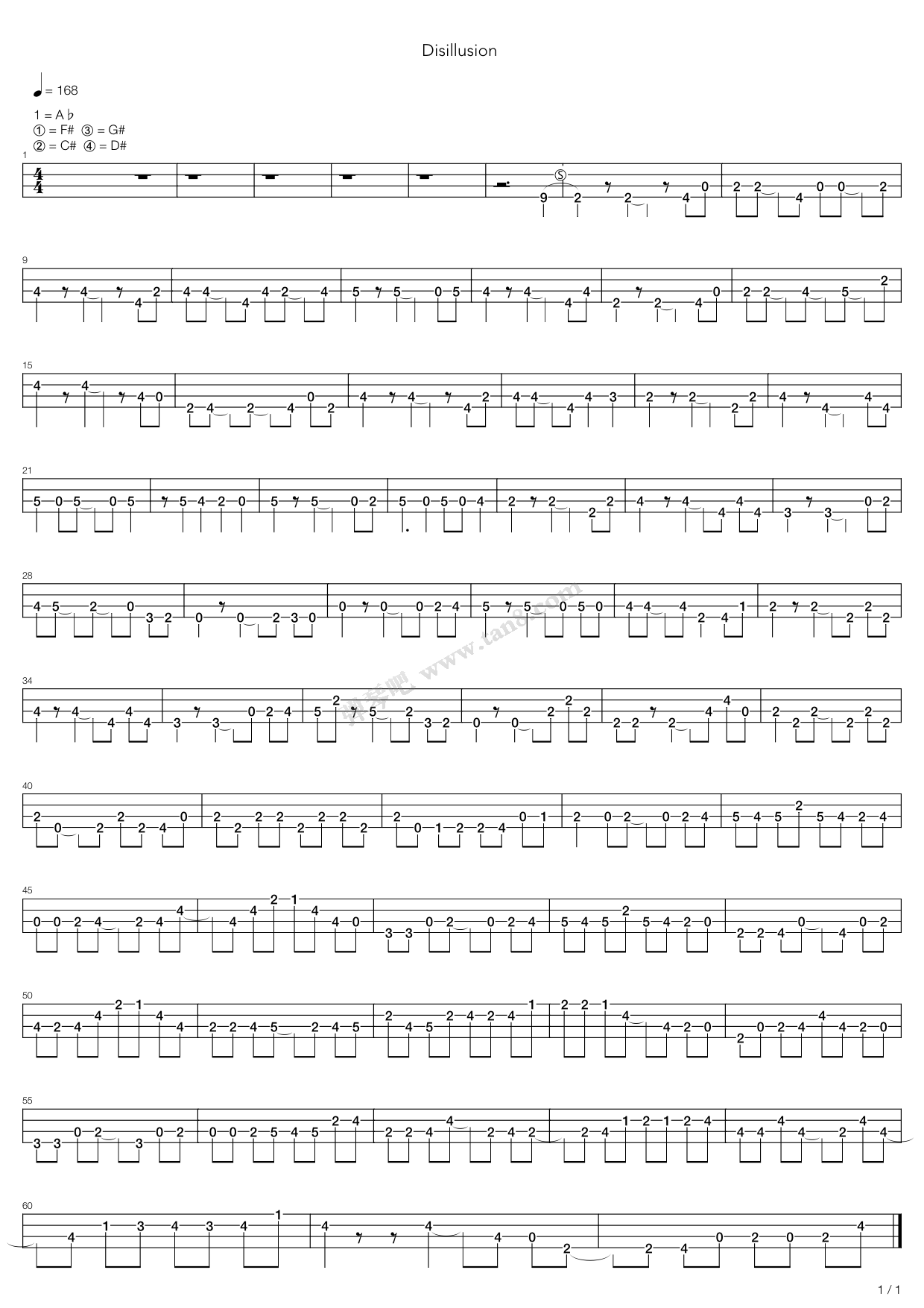 《Disillusion》吉他谱-C大调音乐网