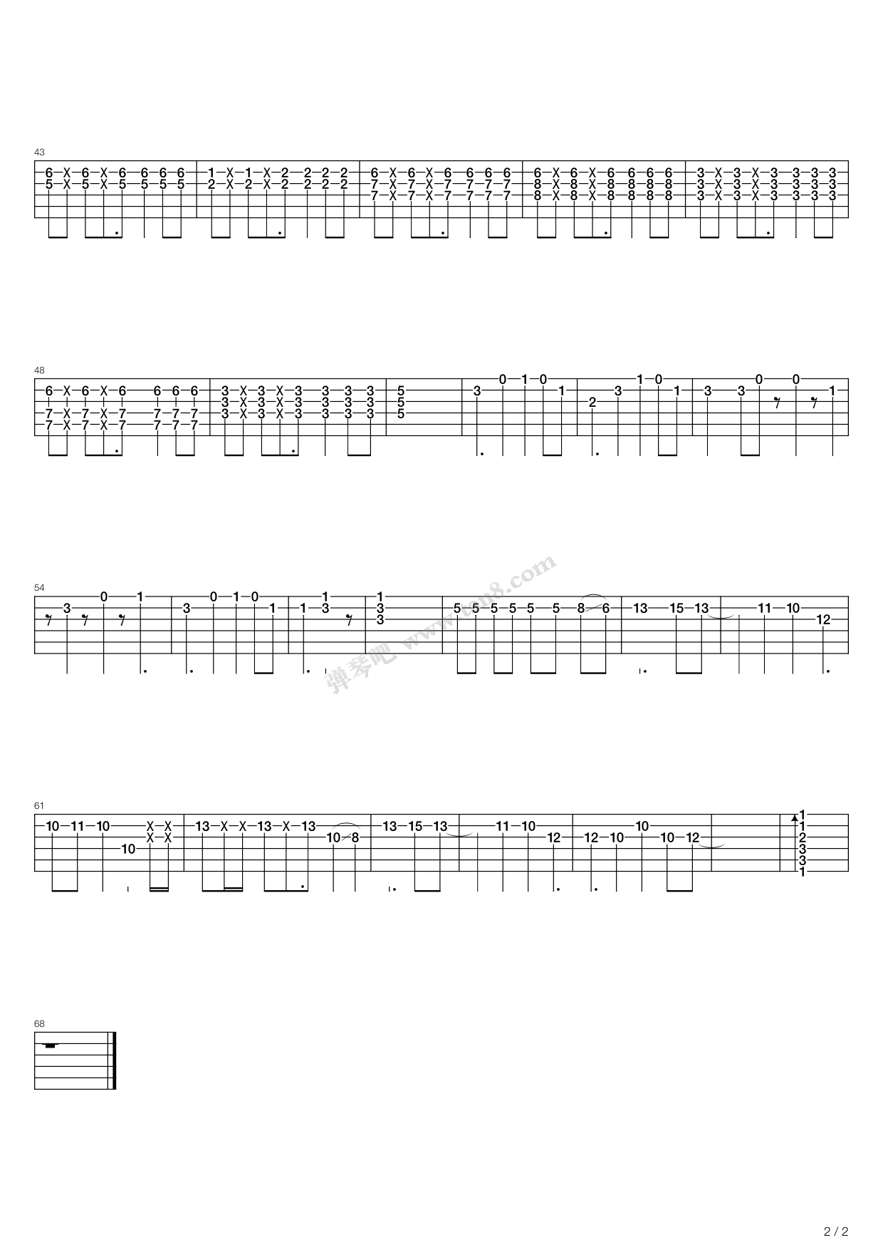 《轻音少女(K-ON) - 私の恋はホツキス(私恋订书机) ...》吉他谱-C大调音乐网