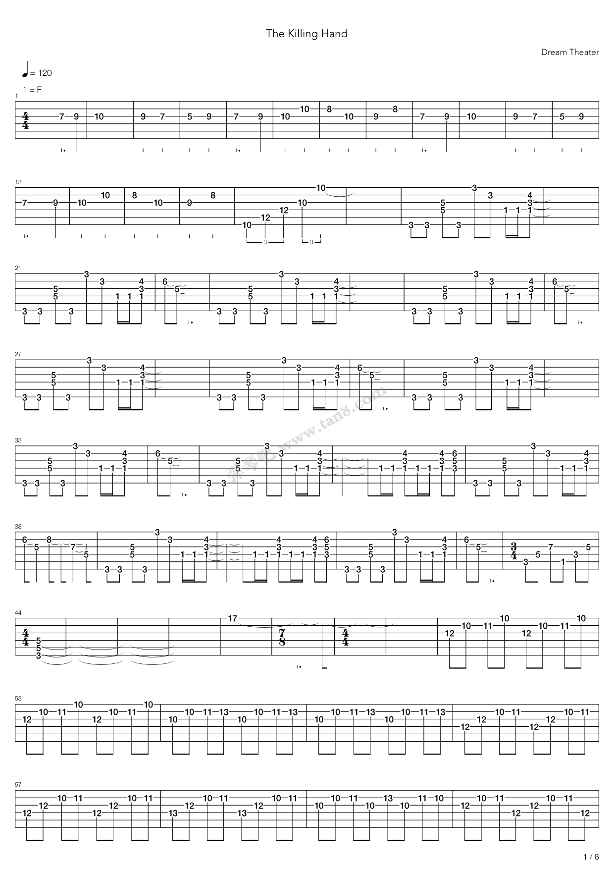 《The Killing Hand》吉他谱-C大调音乐网