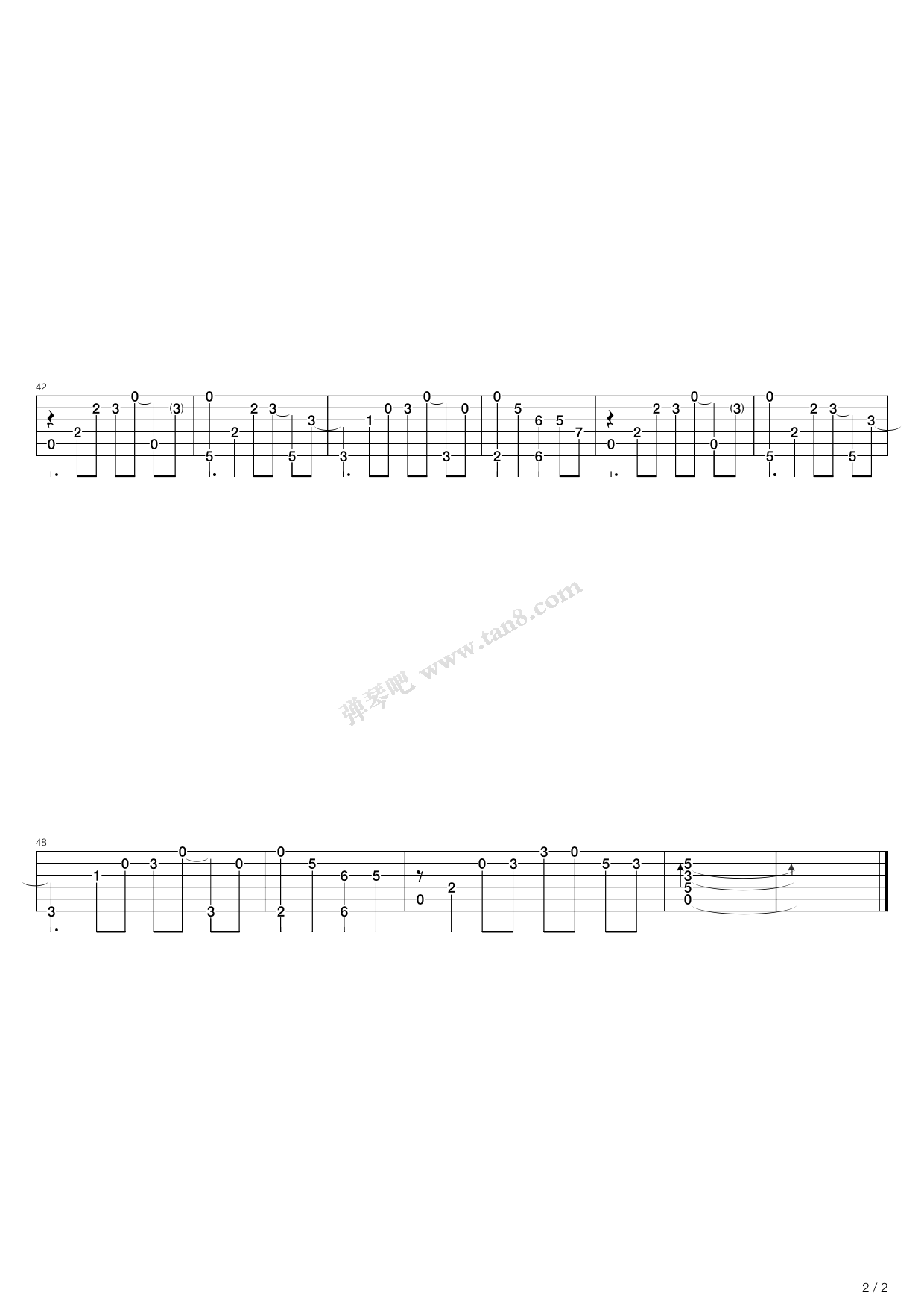 《枝雪零》吉他谱-C大调音乐网