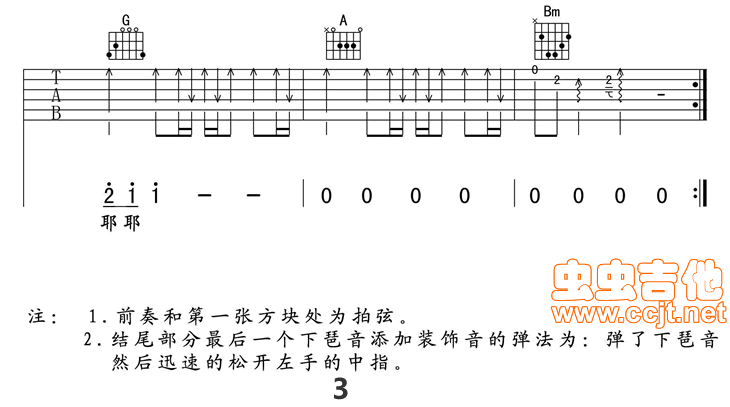 雨过之后现场版高清吉他谱-C大调音乐网