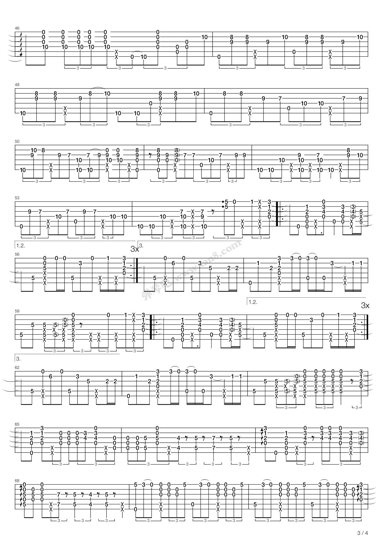 《Sunday Morning（指弹版，郑成河）》吉他谱-C大调音乐网