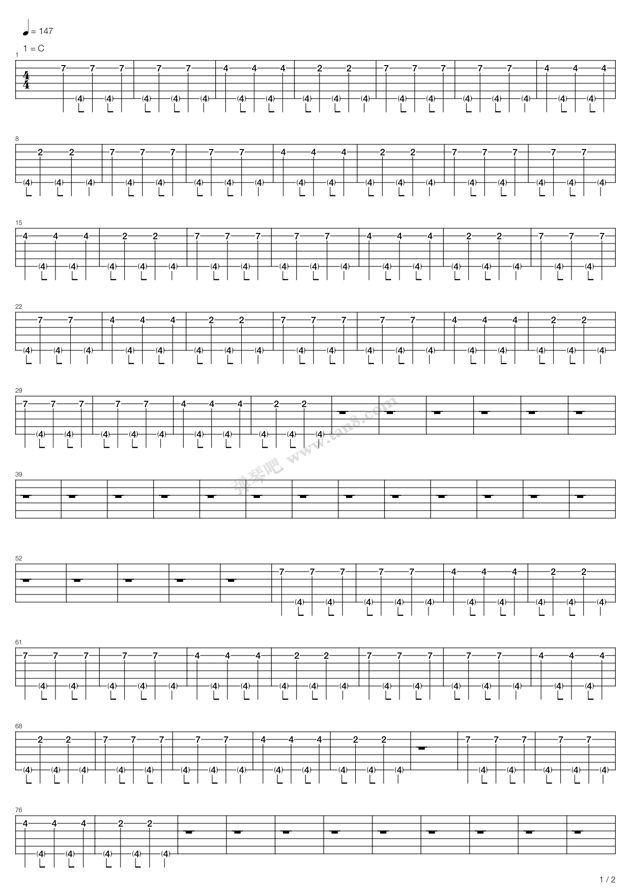 《A Better Nothing》吉他谱-C大调音乐网