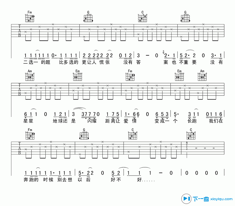 《勇敢一点吉他谱C调_曾轶可勇敢一点吉他六线谱》吉他谱-C大调音乐网