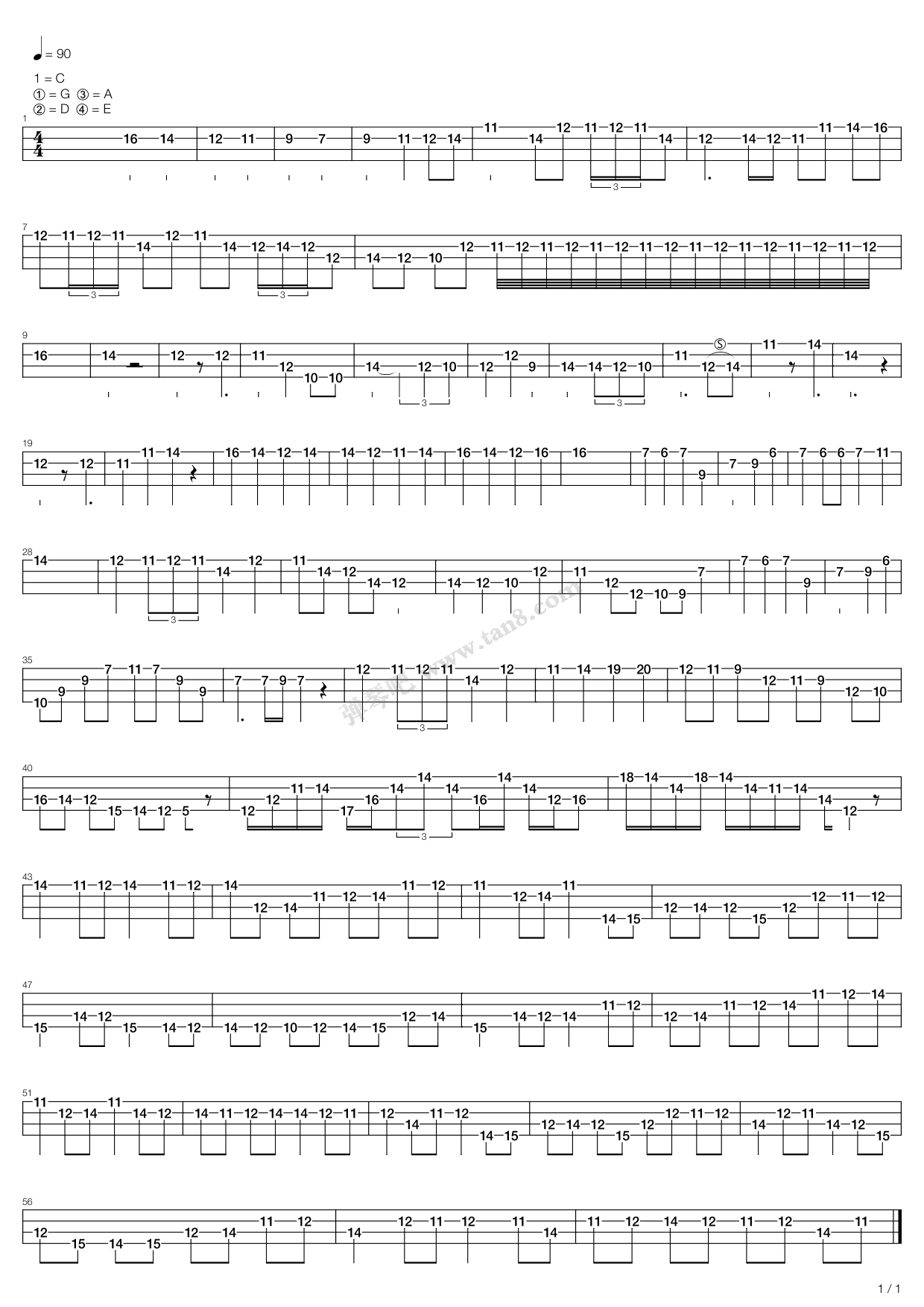《卡农 摇滚版(Canon Rock)》吉他谱-C大调音乐网