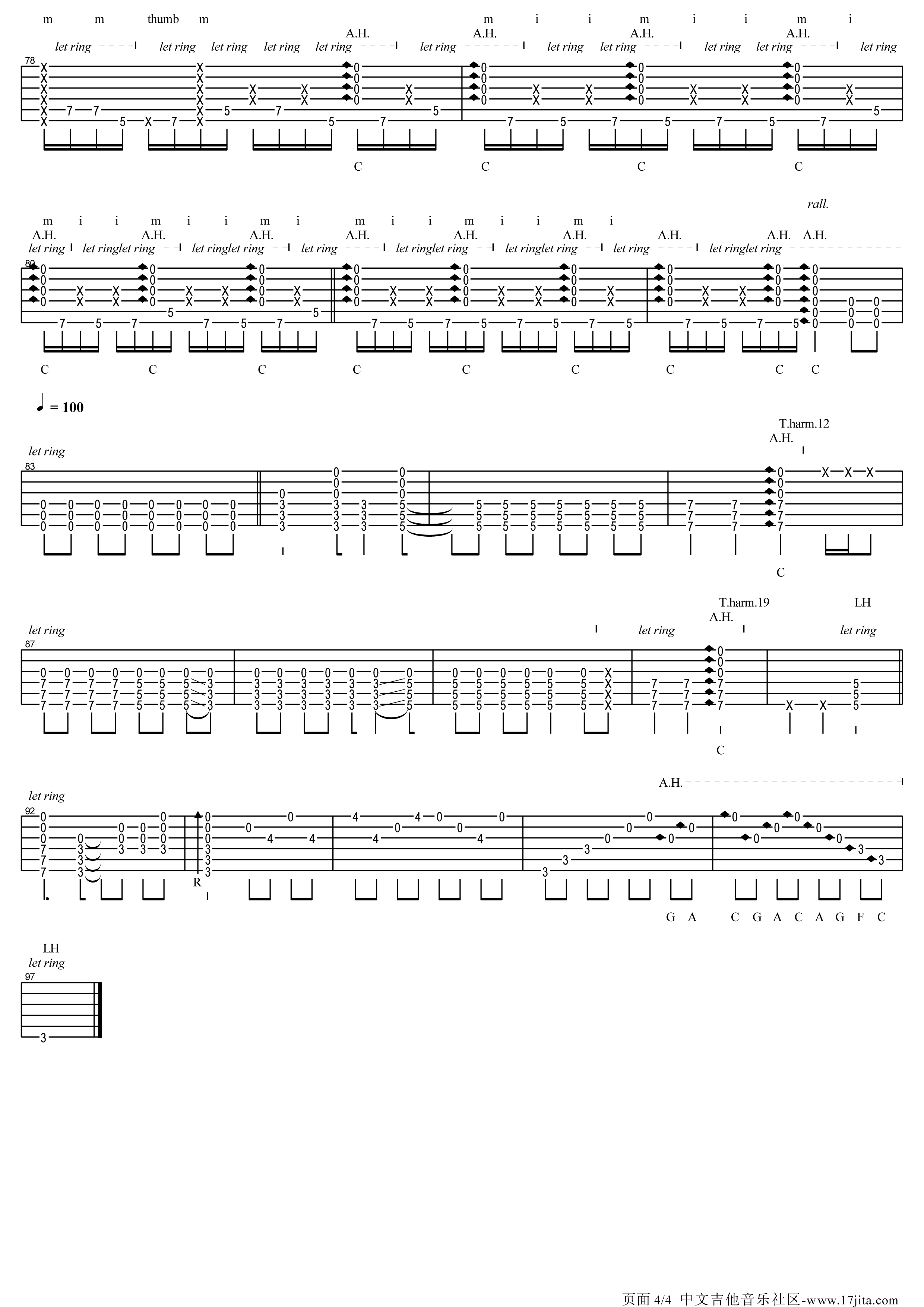 《押尾桑 Merry Christmas Mr Lawrence》吉他谱-C大调音乐网