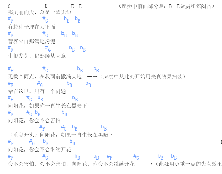 《《向阳花》吉他谱_《向阳花》吉他指弹谱》吉他谱-C大调音乐网