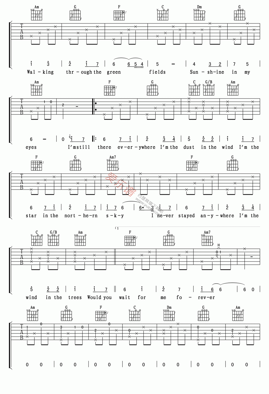 《Stratovarius(灵云乐队)《Forever》》吉他谱-C大调音乐网