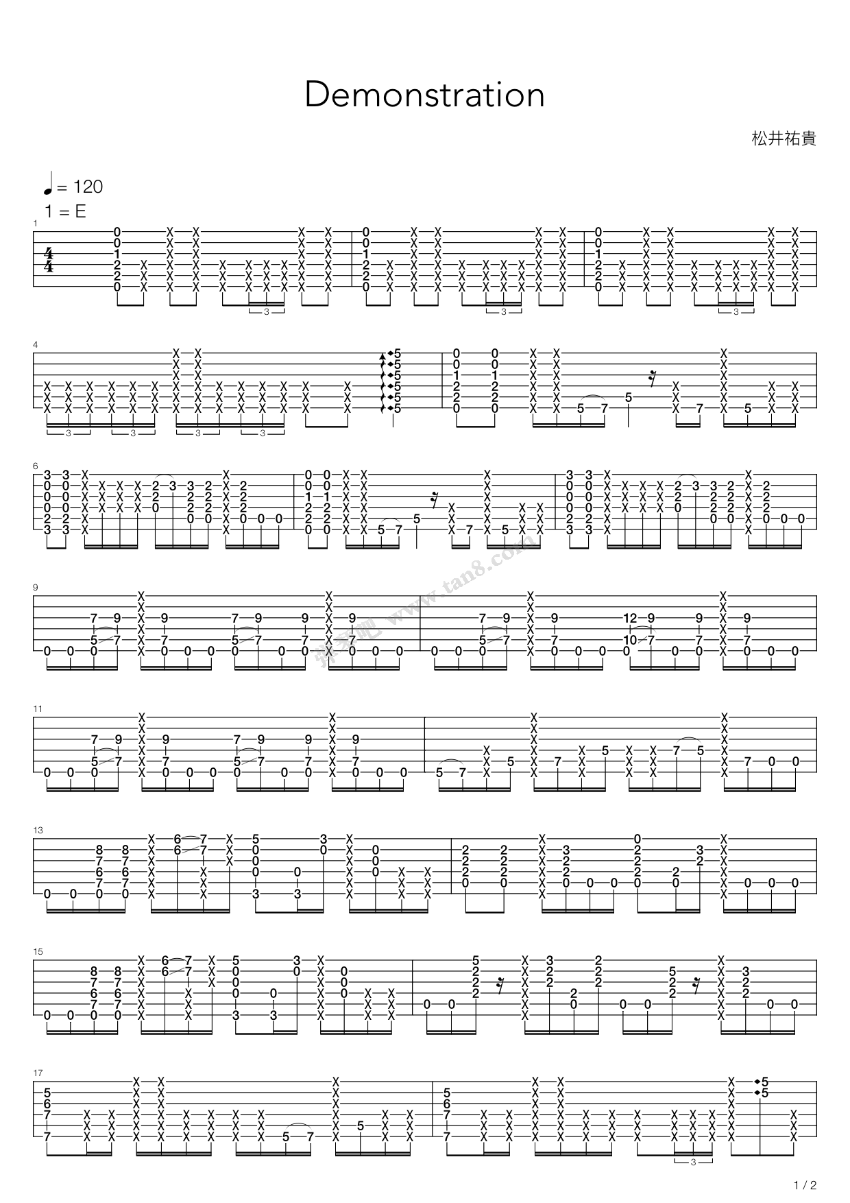 《Demonstration》吉他谱-C大调音乐网