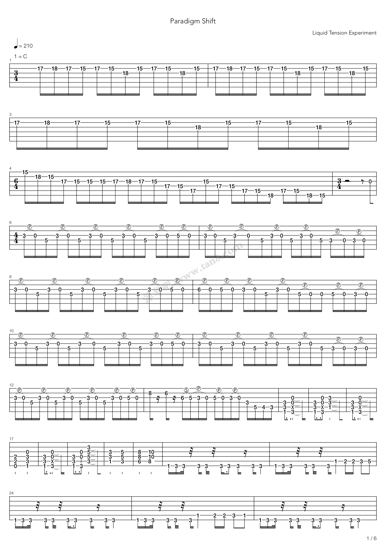 《Paradigm Shift》吉他谱-C大调音乐网