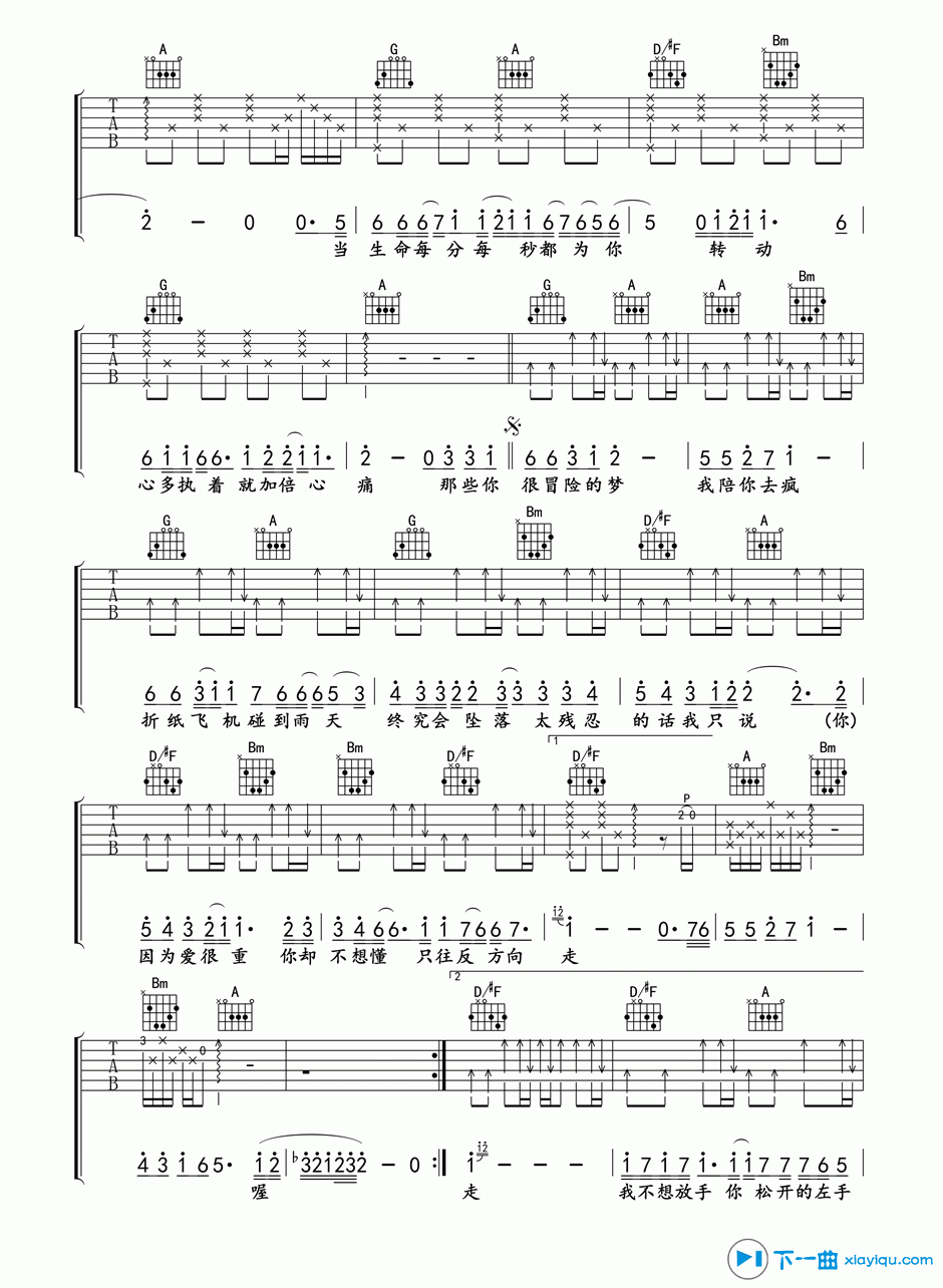 《那些你很冒险的梦吉他谱(六线谱)D调_林俊杰》吉他谱-C大调音乐网