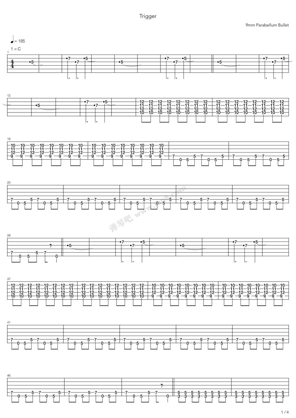 《Trigger》吉他谱-C大调音乐网