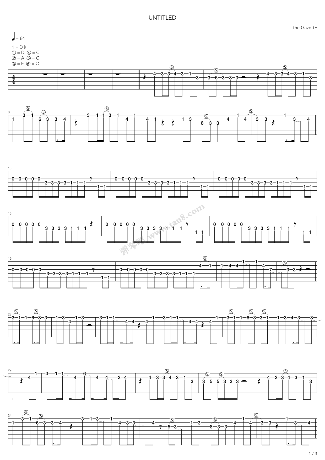 《Untitled》吉他谱-C大调音乐网