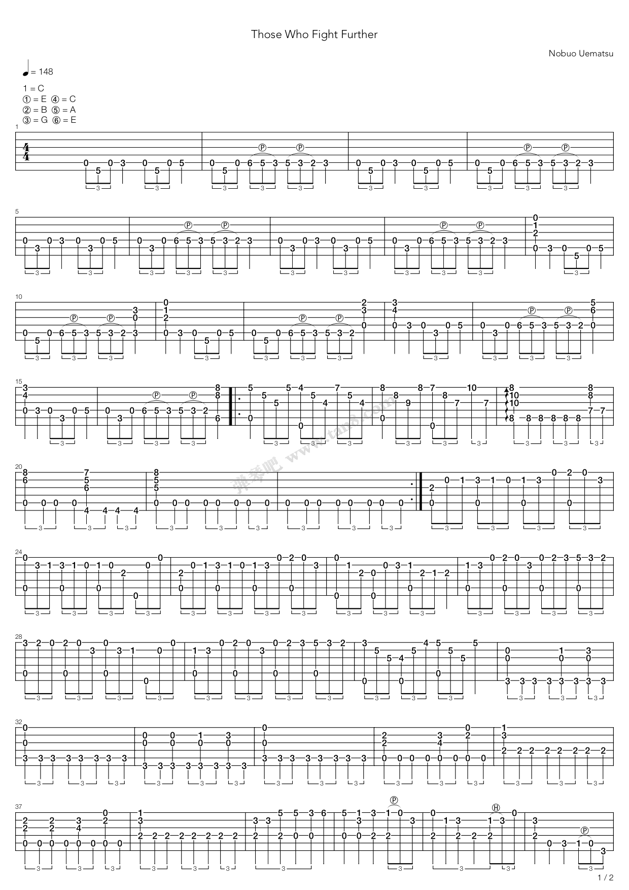 《Those Who Fight Further(最终幻想7)》吉他谱-C大调音乐网