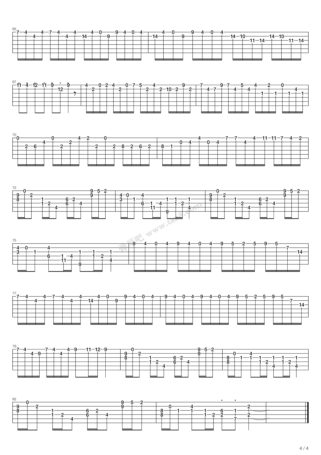 《Croatian Rhapsody(克罗地亚狂想曲)》吉他谱-C大调音乐网